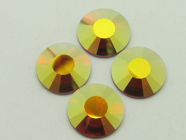 12 pcs. 48ss LIGHT SIAM AB THIN FLAT BACK European Rhinestones